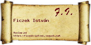 Ficzek István névjegykártya